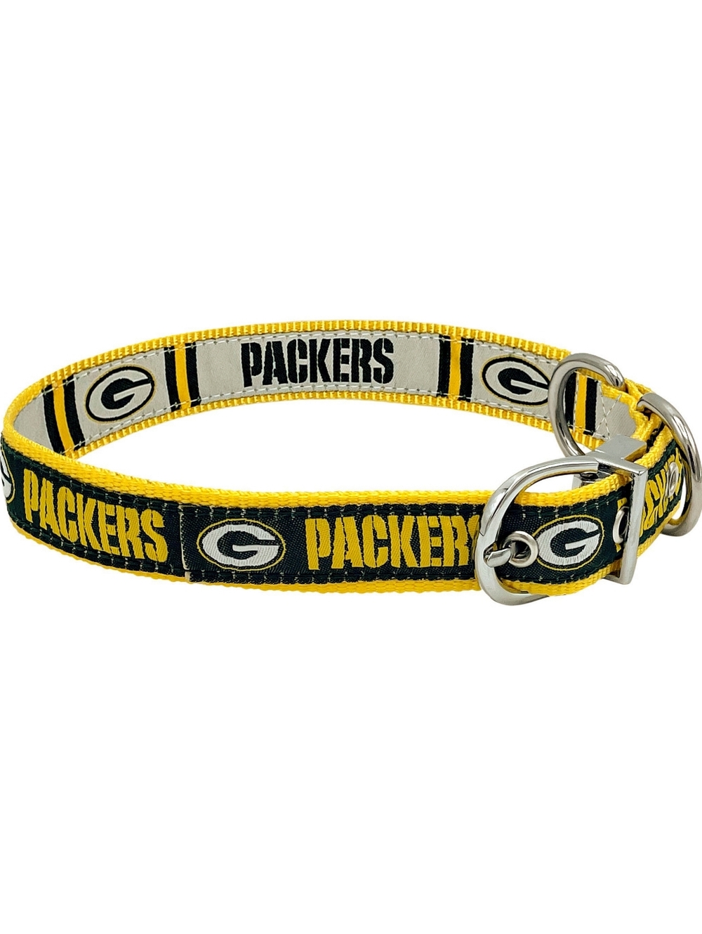 💚💛 NWT Green Bay Packers Reversible Pet Collar Large L Dog NFL Football Logo